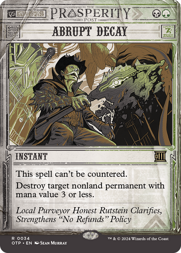 Abrupt Decay [Outlaws of Thunder Junction: Breaking News] - Magic: The Gathering
