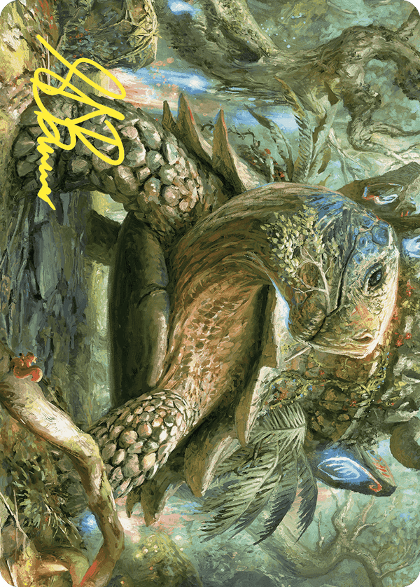 Blossoming Tortoise Art Card (Gold-Stamped Signature) [Wilds of Eldraine Art Series] - Magic: The Gathering