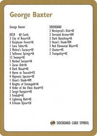 1996 George Baxter Decklist Card [World Championship Decks] - Magic: The Gathering
