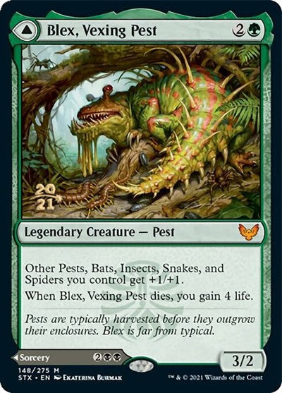 Blex, Vexing Pest // Search for Blex [Strixhaven: School of Mages Prerelease Promos] - Magic: The Gathering