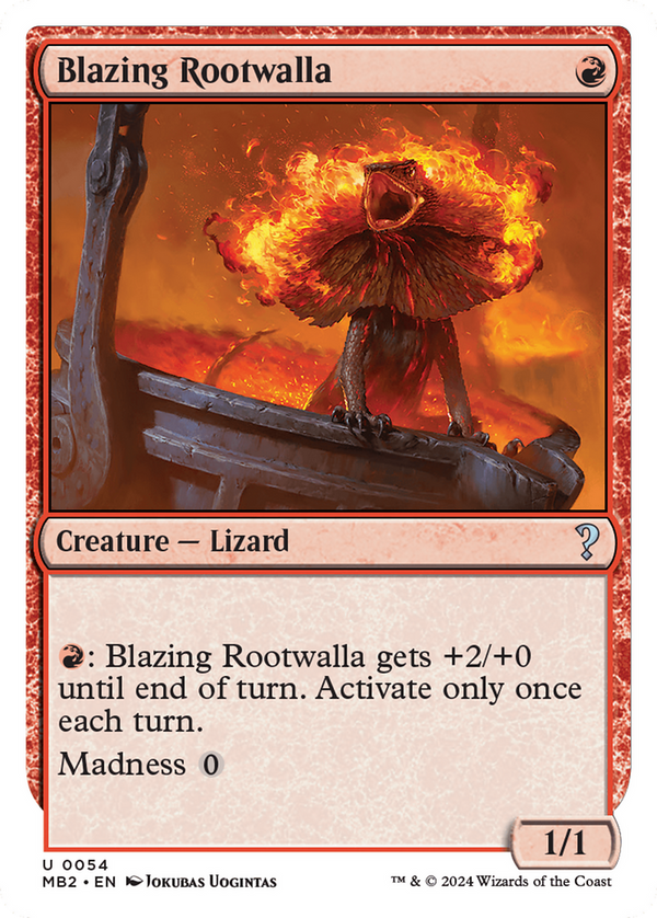 Blazing Rootwalla (White Border) [Mystery Booster 2] - Magic: The Gathering