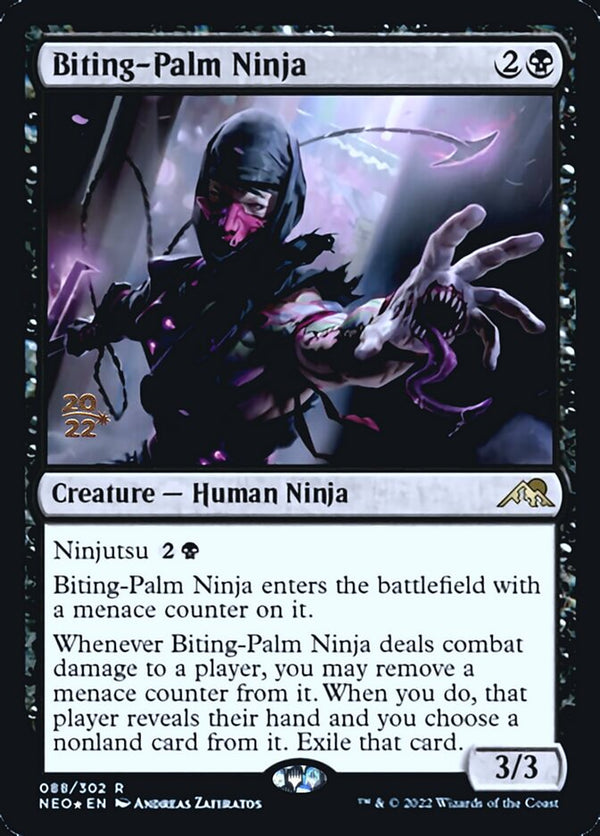 Biting-Palm Ninja [Kamigawa: Neon Dynasty Prerelease Promos] - Magic: The Gathering