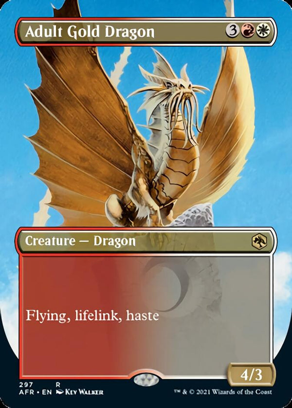 Adult Gold Dragon (Borderless Alternate Art) [Dungeons & Dragons: Adventures in the Forgotten Realms] - Magic: The Gathering