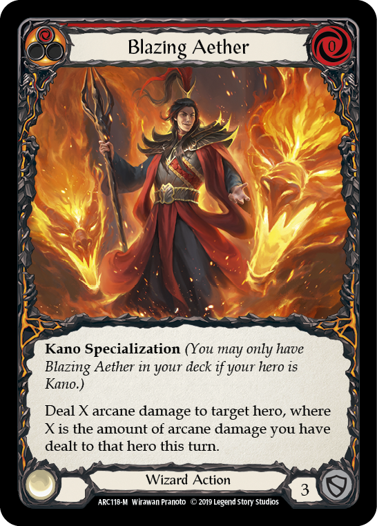 Blazing Aether [ARC118-M] (Arcane Rising)  1st Edition Normal - Flesh And Blood