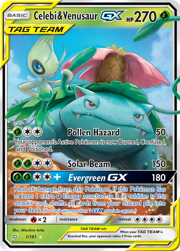 Celebi & Venusaur GX (1/181) [Sun & Moon: Team Up] - Pokémon