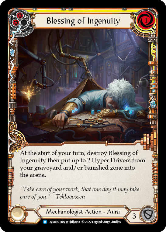 Blessing of Ingenuity (Yellow) [DYN099] (Dynasty)  Rainbow Foil - Flesh And Blood