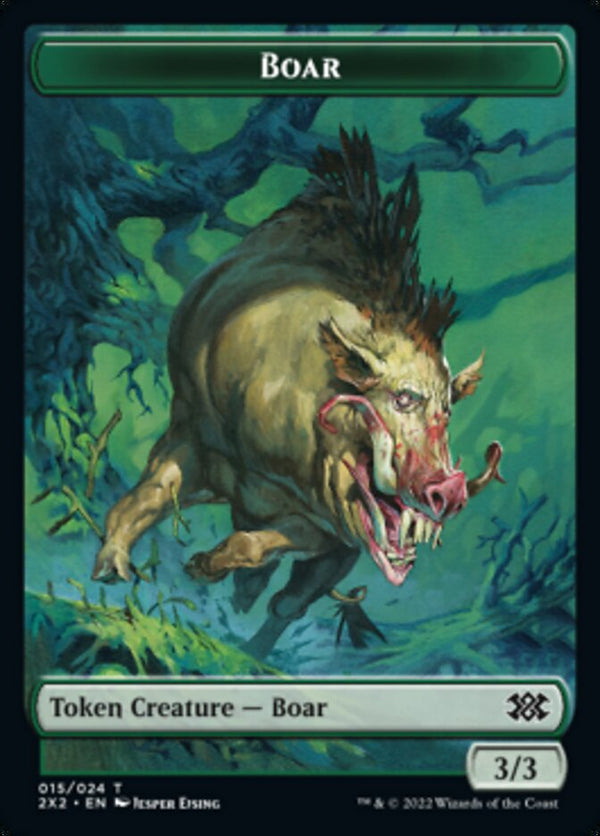Boar // Soldier Double-Sided Token [Double Masters 2022 Tokens] - Magic: The Gathering