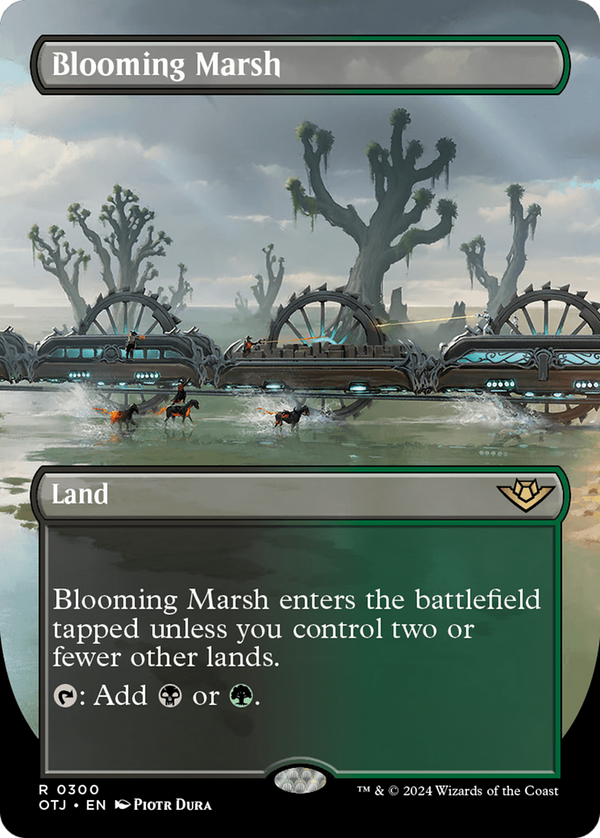 Blooming Marsh (Borderless) [Outlaws of Thunder Junction] - Magic: The Gathering