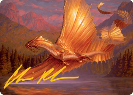 Adult Gold Dragon Art Card (Gold-Stamped Signature) [Dungeons & Dragons: Adventures in the Forgotten Realms Art Series] - Magic: The Gathering