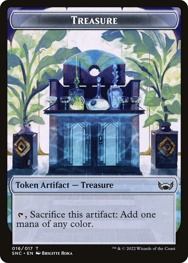 Boar // Treasure Double-Sided Token [Outlaws of Thunder Junction Commander Tokens] - Magic: The Gathering