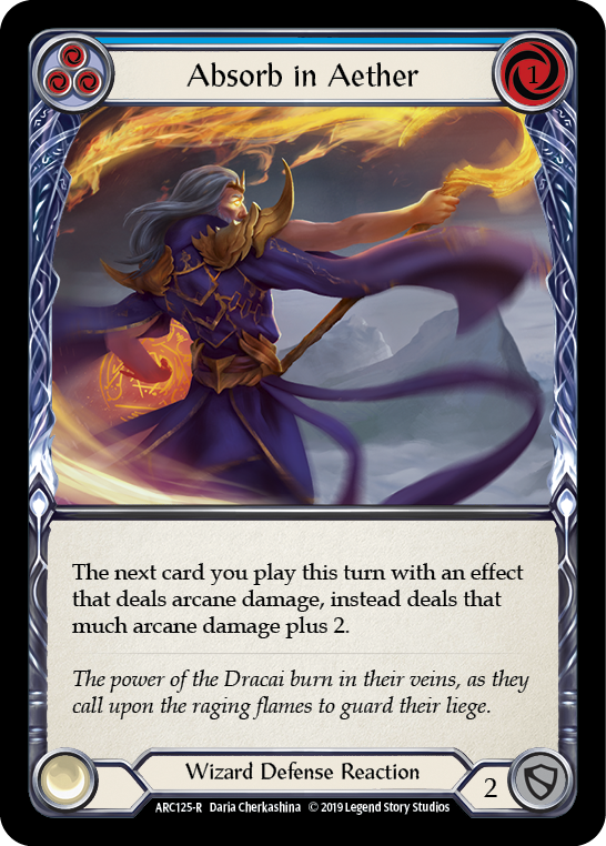 Absorb in Aether (Blue) [ARC125-R] (Arcane Rising)  1st Edition Rainbow Foil - Flesh And Blood
