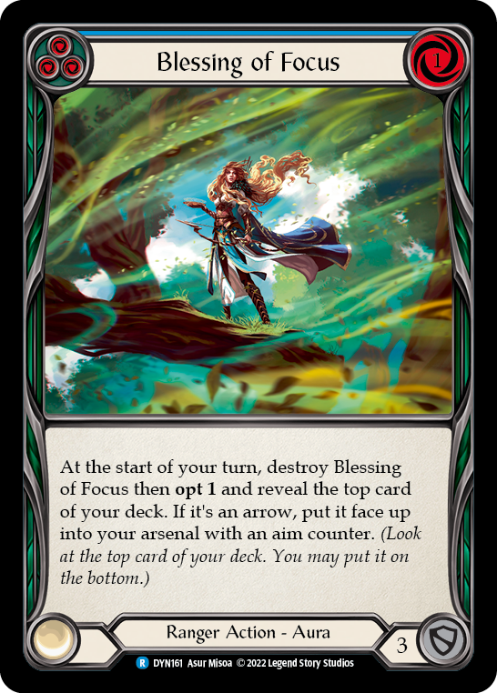 Blessing of Focus (Blue) [DYN161] (Dynasty)  Rainbow Foil - Flesh And Blood