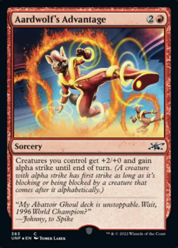 Aardwolf's Advantage (Galaxy Foil) [Unfinity] - Magic: The Gathering