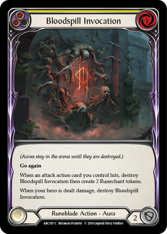 Bloodspill Invocation (Yellow) [ARC107-C] (Arcane Rising)  1st Edition Rainbow Foil - Flesh And Blood