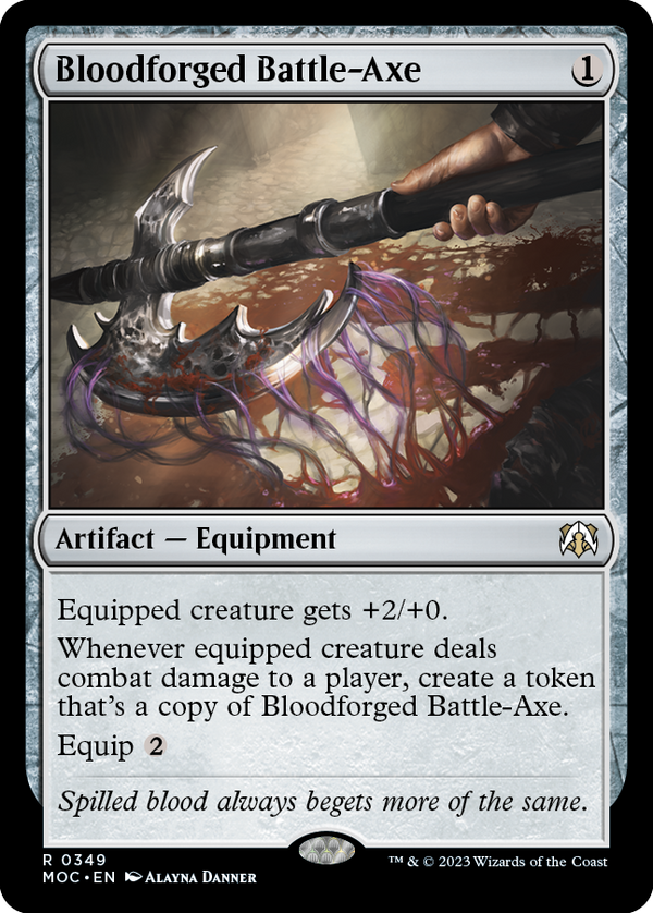 Bloodforged Battle-Axe [March of the Machine Commander] - Magic: The Gathering