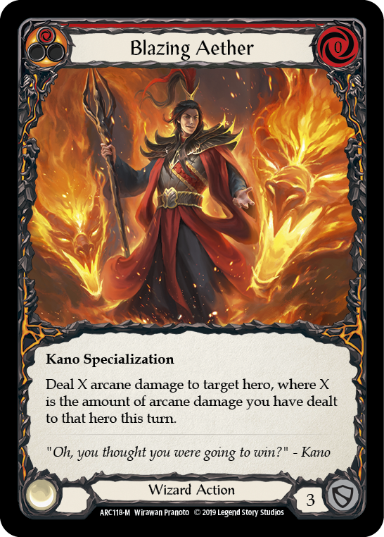 Blazing Aether [ARC118-M] (Arcane Rising)  1st Edition Rainbow Foil - Flesh And Blood