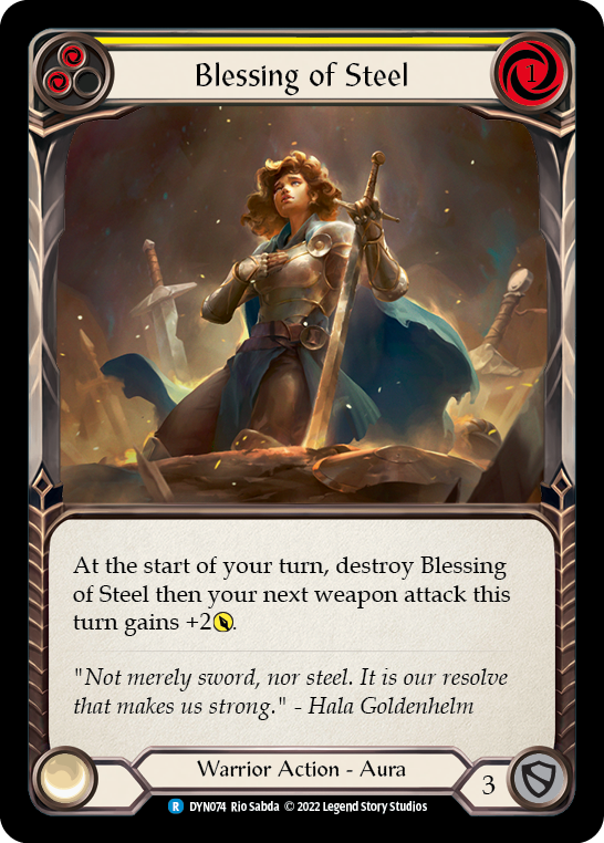 Blessing of Steel (Yellow) [DYN074] (Dynasty)  Rainbow Foil - Flesh And Blood