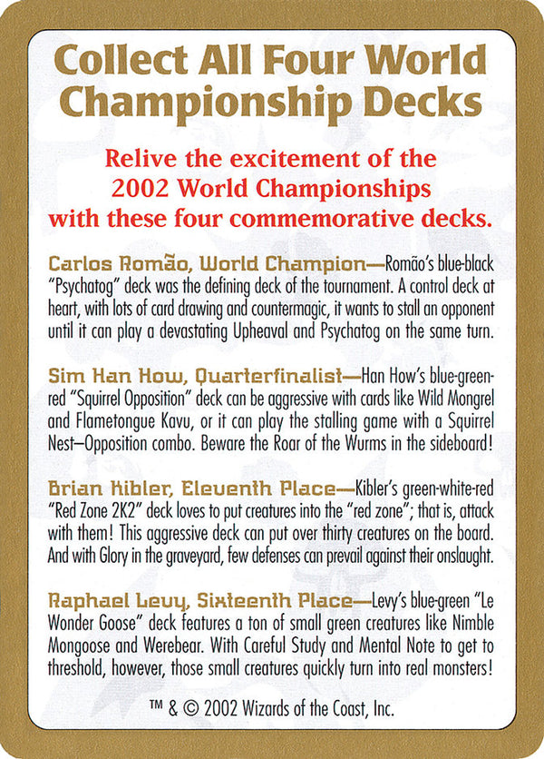 2002 World Championships Ad [World Championship Decks 2002] - Magic: The Gathering