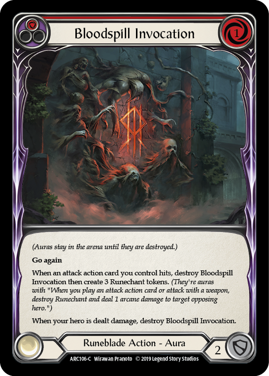 Bloodspill Invocation (Red) [ARC106-C] (Arcane Rising)  1st Edition Normal - Flesh And Blood