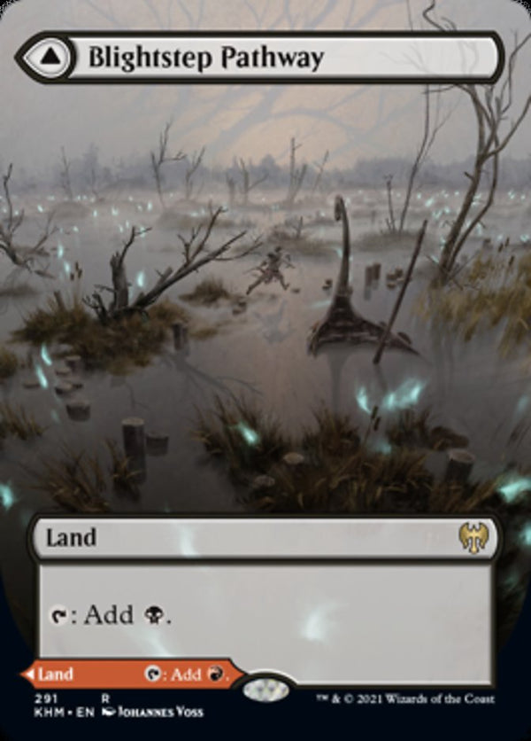 Blightstep Pathway // Searstep Pathway (Borderless Alternate Art) [Kaldheim] - Magic: The Gathering