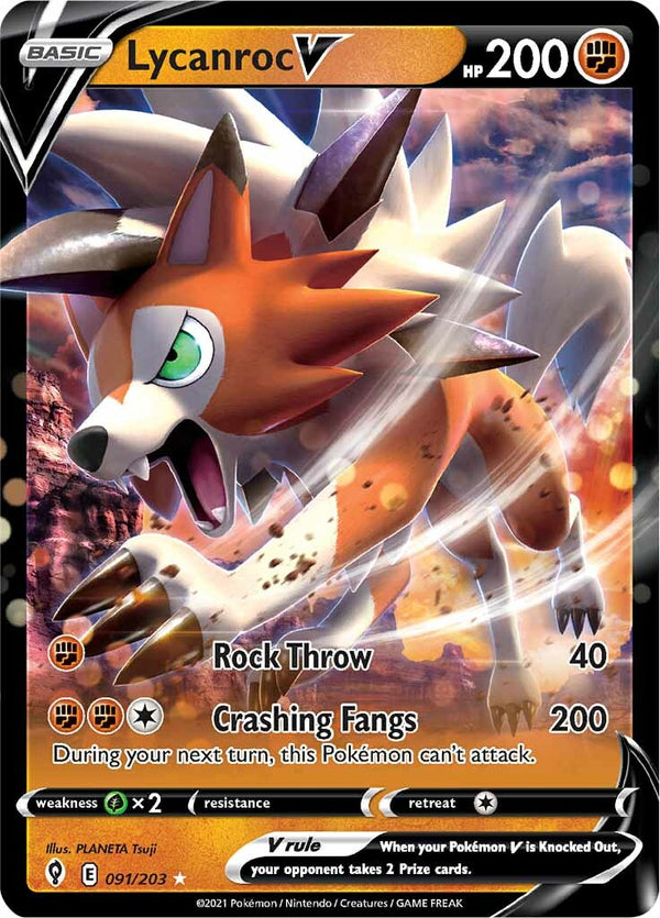 Lycanroc V (091/203) [Sword & Shield: Evolving Skies] - Pokémon
