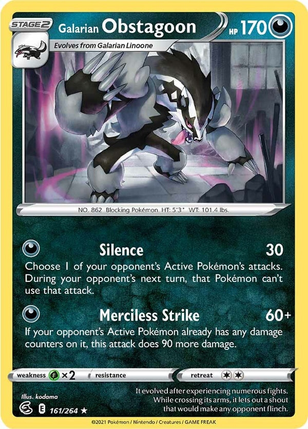 Galarian Obstagoon (161/264) [Sword & Shield: Fusion Strike] - Pokémon