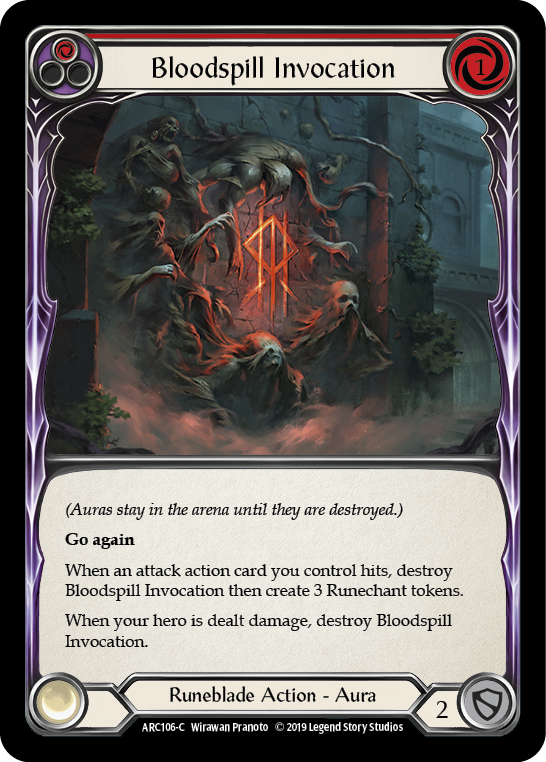 Bloodspill Invocation (Red) [ARC106-C] (Arcane Rising)  1st Edition Rainbow Foil - Flesh And Blood