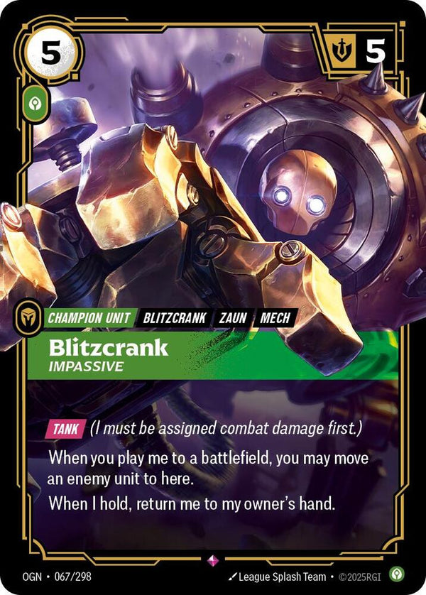 Blitzcrank, Impassive (OGN 067/298) - Riftbound: League of Legends TCG