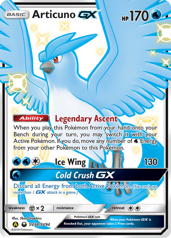 Articuno GX (SV54/SV94) [Sun & Moon: Hidden Fates - Shiny Vault] - Pokémon