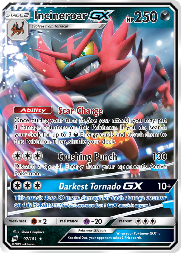 Incineroar GX (97/181) [Sun & Moon: Team Up] - Pokémon