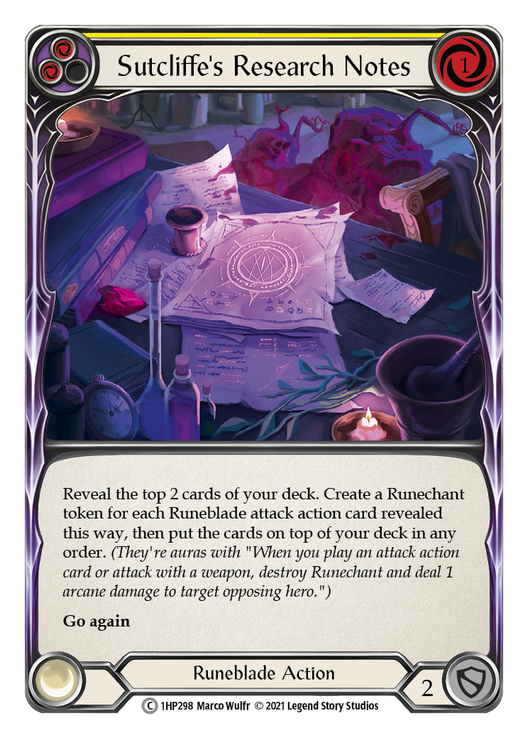 Sutcliffe's Research Notes (Yellow) [1HP298]