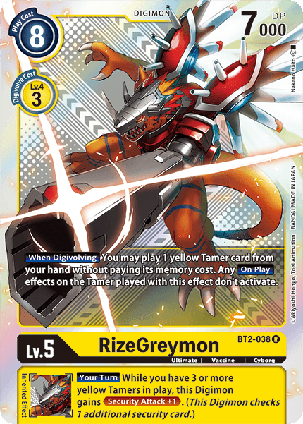 RizeGreymon [BT2-038] (Premium Pack) [Release Special Booster Ver.1.5] - Digimon