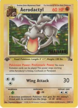 Aerodactyl (1/62) (Prerelease Promo) [Fossil 1st Edition] - Pokémon
