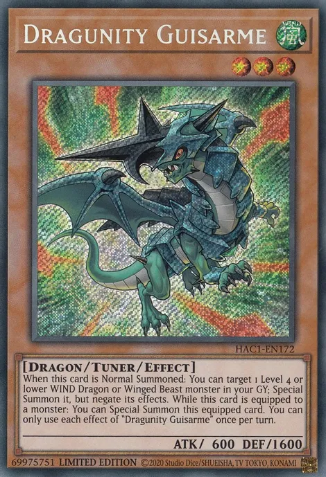 Dragunity Guisarme [HAC1-EN172] Secret Rare