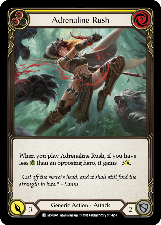 Adrenaline Rush (Yellow) (Rainbow Foil) [MON264-RF] 1st Edition Rainbow Foil - Flesh And Blood