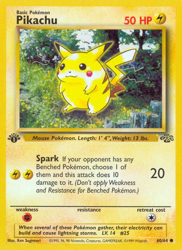 Pikachu (60/64) [Jungle 1st Edition] - Pokémon