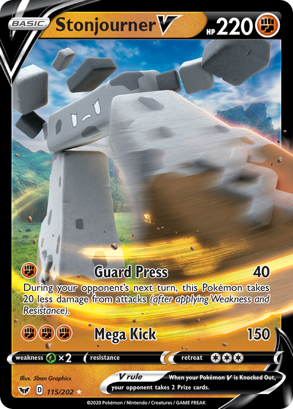 Stonjourner V (115/202) [Sword & Shield: Base Set] - Pokémon