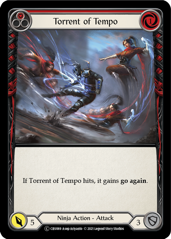 Torrent of Tempo (Red) (Rainbow Foil) [CRU069-RF] Unlimited Rainbow Foil