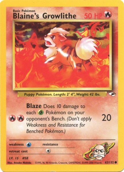 Blaine's Growlithe (62/132) [Gym Heroes Unlimited] - Pokémon