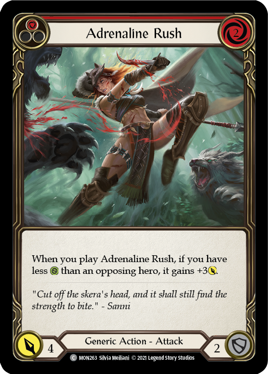 Adrenaline Rush (Red) (Rainbow Foil) [MON263-RF] 1st Edition Rainbow Foil - Flesh And Blood