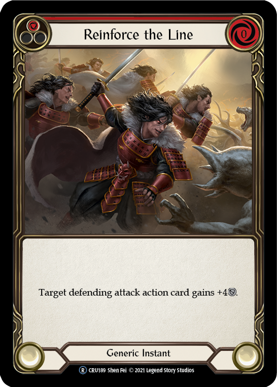 Reinforce the Line (Red) (Rainbow Foil) [CRU189-RF] Unlimited Rainbow Foil