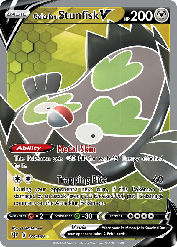 Galarian Stunfisk V (184/189) [Sword & Shield: Darkness Ablaze] - Pokémon