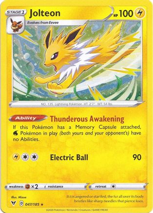 Jolteon (047/185) (Cosmos Holo) [Sword & Shield: Vivid Voltage] - Pokémon