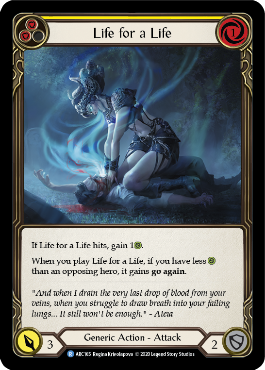 Life for a Life (Yellow) [ARC165] Unlimited Rainbow Foil