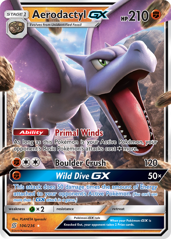 Aerodactyl GX (106/236) [Sun & Moon: Unified Minds] - Pokémon