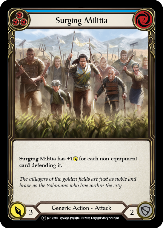 Surging Militia (Blue) (Rainbow Foil) [U-MON289-RF] Unlimited Rainbow Foil