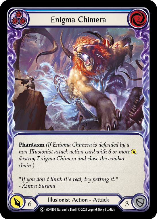 Enigma Chimera (Blue) (Rainbow Foil) [U-MON100-RF] Unlimited Rainbow Foil