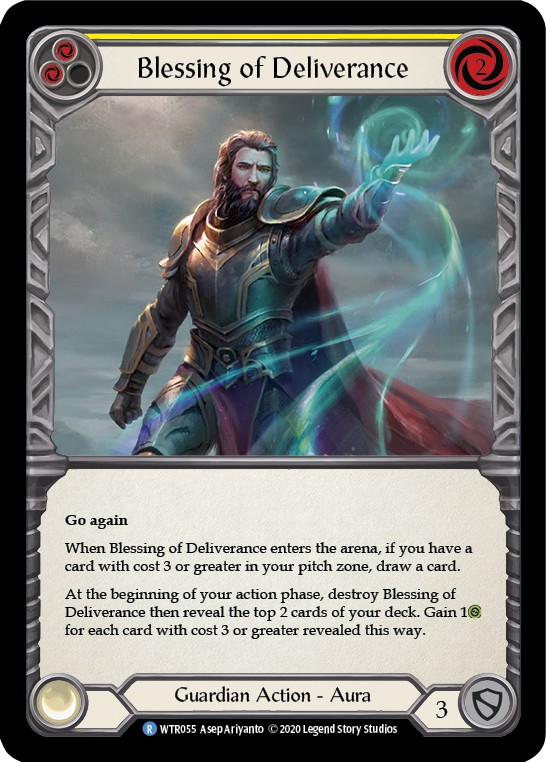 Blessing of Deliverance (Yellow) [U-WTR055] (Welcome to Rathe Unlimited)  Unlimited Rainbow Foil - Flesh And Blood