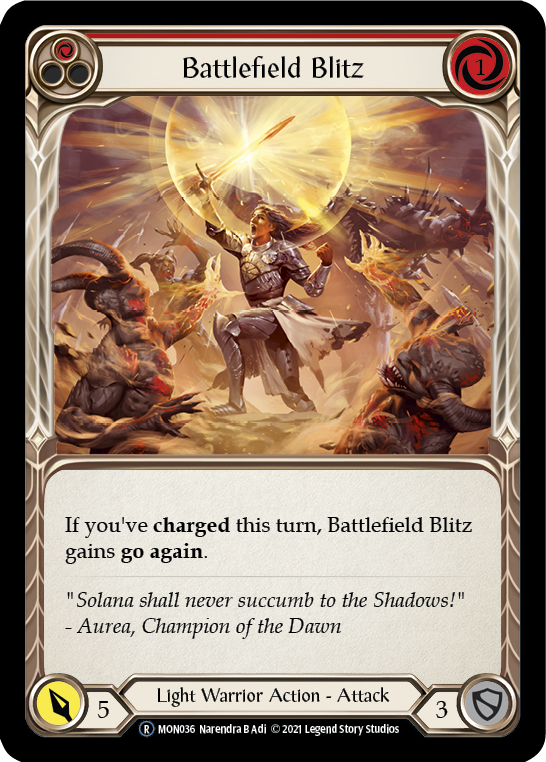 Battlefield Blitz (Red) (Rainbow Foil) [U-MON036-RF] Unlimited Rainbow Foil