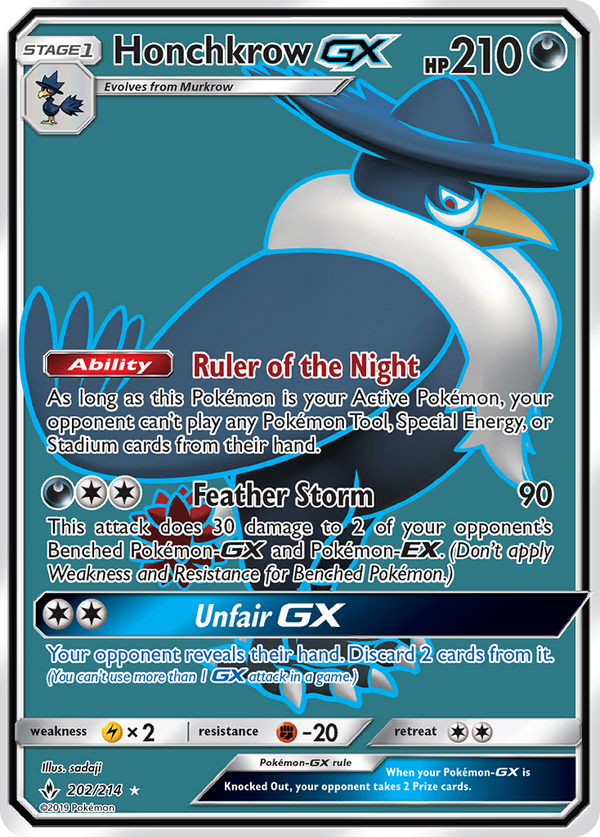 Honchkrow GX (202/214) [Sun & Moon: Unbroken Bonds] - Pokémon
